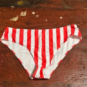 Red and White Striped Bikini Bottom